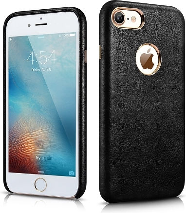 Xoomz Xoomz Back Back Cover Synthetic Leather Black (iPhone 8/7)