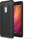 Forcell Brushed Carbon Fiber Back Cover Σιλικόνης Μαύρο (Redmi Note 4)
