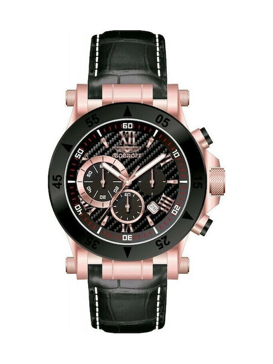 Bobroff Uhr Batterie mit Lederarmband