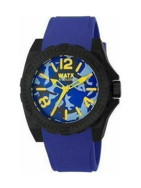 WATX & CO Watch Battery with Blue / Blue Rubber Strap RWA1807