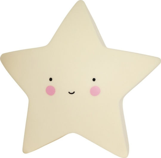 A Little Lovely Company Led Παιδικό Διακοσμητικό Φωτιστικό Star Κίτρινο