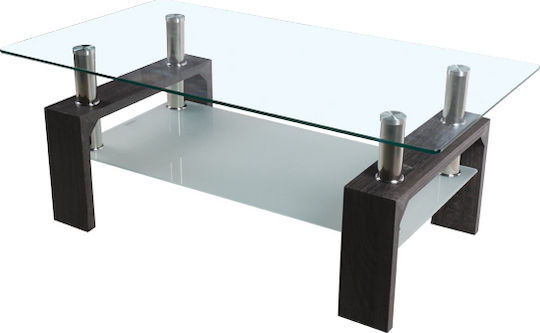 Rectangular Central Coffee Table Cameron Wooden Dark Walnut 110x60x45 cm