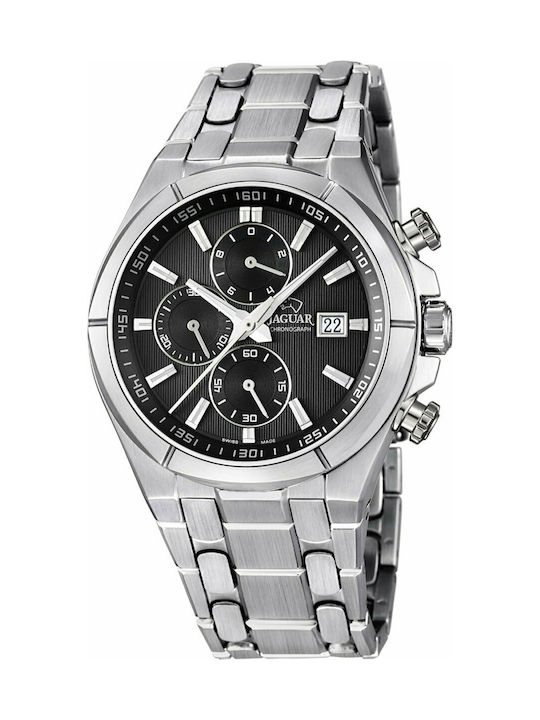 Jaguar Daily Class Watch Chronograph Battery with Silver Metal Bracelet