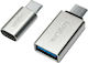 LogiLink Μετατροπέας micro USB male σε USB-C male Ασημί 2τμχ AU0040