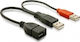 Powertech Μετατροπέας USB-A 2x male σε USB-A female (CAB-U066)