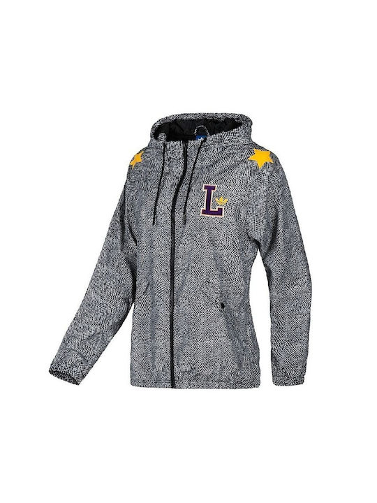 Adidas Lakers Windbreaker Women's Running Sports Jacket Windproof Gray