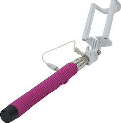 235 Selfie Stick με Καλώδιο 3.5mm Ροζ