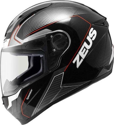 Zeus ZS-811 AL6 Black/Red Motorradhelm Volles Gesicht ECE 22.05 / DOT 1380gr ZS811AL6BL