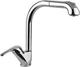 Fiore King Tall Kitchen Faucet Counter with Detachable Shower Silver