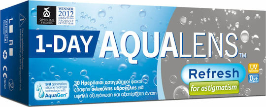 Meyers Aqualens Refresh 1 Day Astigmatism 30 Täglich Astigmatisch Kontaktlinsen Silikon-Hydrogel mit UV-Schutz