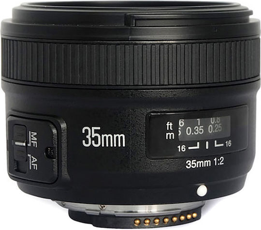 Yongnuo Full Frame Camera Lens 35mm f/2 Wide Angle for Nikon F Mount Black