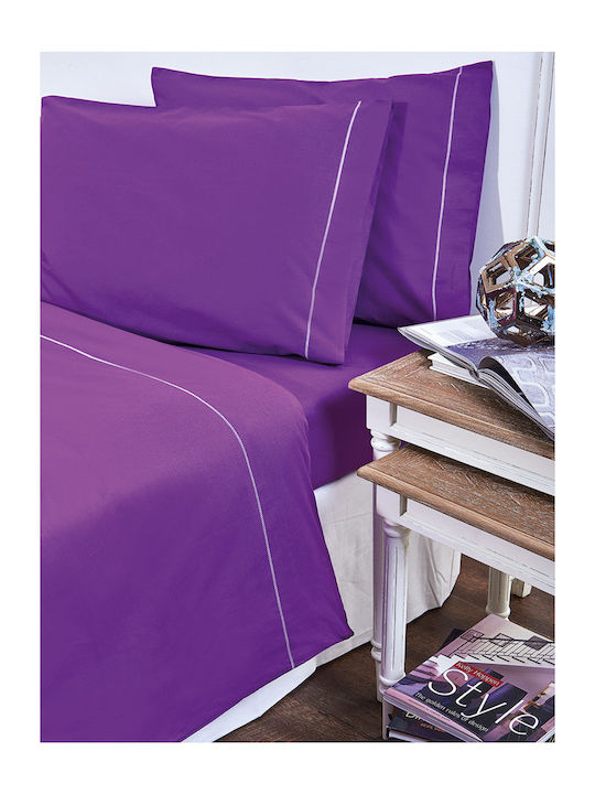 19V69 Cuvertură de pat Bumbac Supradublă 230x250 Arcobaleno Bello Purple