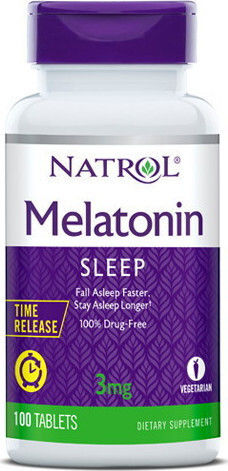 Natrol Melatonin Time Release 3mg Supplement for Sleep 100 tabs