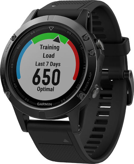 Garmin Fenix Stainless Steel 47mm Αδιάβροχο Smartwatch με
