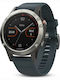 Garmin Fenix 5 47mm Smartwatch mit Pulsmesser (Silver with Granite Blue Band)