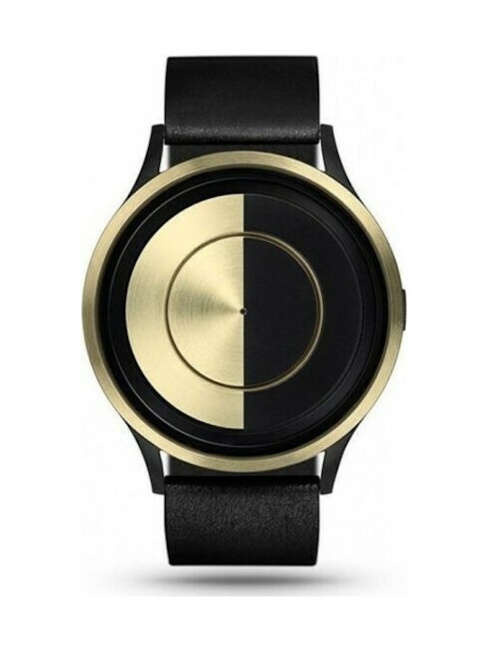 Ziiiro Lunar Watch Battery with Black Leather Strap