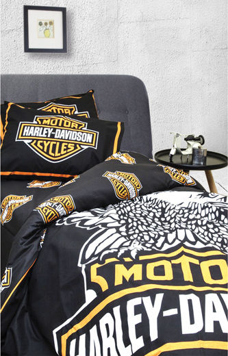 Homeline Harley Davidson 496 Комплект Детски Плик за Завивка Единичен с Калъфка Черен 170x250бр