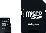 Philips FM08MP45B microSDHC 8GB Class 10 with Adapter