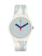 Swatch Cordage Watch with White Rubber Strap