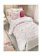 Saint Clair Sheet Set Single Cotton Letters Pink 160x250cm 3pcs