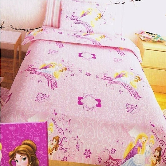 Sunshine Комплект чаршафи Единично Памучни Princess Розов 155x260см 3бр
