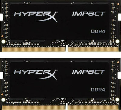 HyperX Impact 16GB DDR4 RAM με 2 Modules (2x8GB) και Συχνότητα 2666MHz για Laptop
