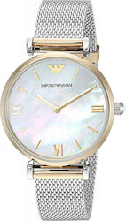 Emporio Armani Watch with Metal Bracelet Silver