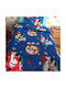 Disney Σετ Σεντόνια Μονά Βαμβακερά Mickey Blue 155x260cm 3τμχ