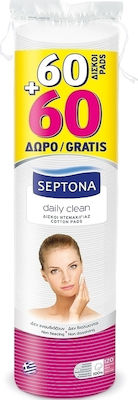 Septona Daily Clean 100% Cotton Pads for Makeup Removal 120pcs