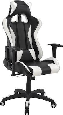 HomeMarkt Speed Artificial Leather Gaming Chair with Adjustable Arms White