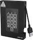 Apricorn Aegis Fortress USB 3.0 Външен HDD 1TB 2.5" Черен