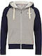 Lonsdale Snodland Men's Sweatshirt Jacket with Hood and Pockets Navy/Grey