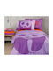 Nef-Nef Homeware Sheet Set Single Cotton Wwf Panda Purple 160x250cm 3pcs