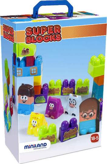 Miniland Τουβλάκια Super Blocks Φάρμα για 1.5+ Ετών 38τμχ