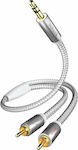 Inakustik 3.5mm male - RCA male Cable White 5m (00410005)
