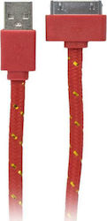 Geflochten USB auf 30-Pin Kabel Rot 1m (10086237) 1Stück