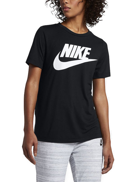Nike Essential Feminină Sportivă Bluză Mâneci scurte Neagră