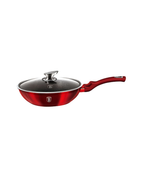 Berlinger Haus Metallic Line Wok από Αλουμίνιο Με Καπάκι με Επίστρωση από Πέτρα 28cm