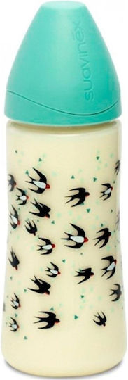 Suavinex Plastic Baby Bottle Swallows with Silicone Teat for 4+ Months Turquoise 360ml