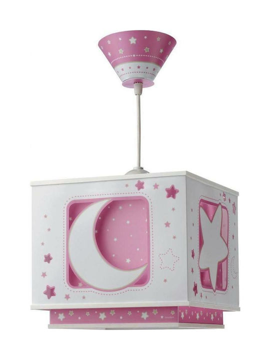 Ango Moon O singură lumină Lumină de tavan pentru copii Agățat din plastic 23W cu suport pentru bec E27 Roz