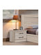 Life Χρώμα Wooden Bedside Table Φυσικό 48x40x39cm