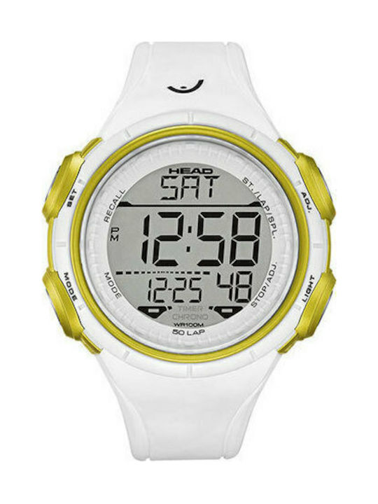 Head Slalom Digital Watch with White Rubber Strap