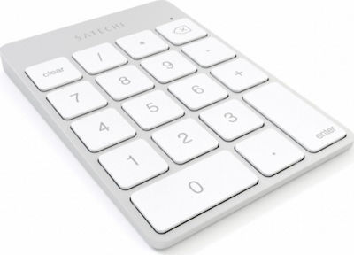 Satechi Slim Rechargeable Fără fir Bluetooth Tastatură numerică Alb