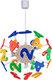 Aca Kids Plastic Chandelier Ceiling Light E14 Numbers Multicolour 40W