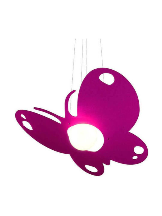 Luma Single Bulb Kids Lighting Pendant of Plastic 40W with Drive Size E27 In Purple Colour 42cm