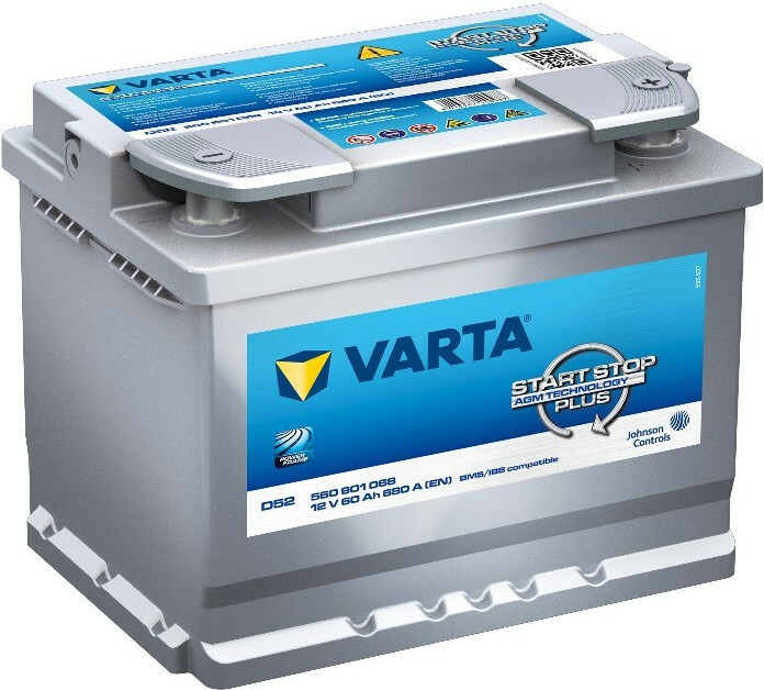 560901068D852 VARTA D52 SILVER dynamic D52 Batterie 12V 60Ah 680A B13  Batterie AGM