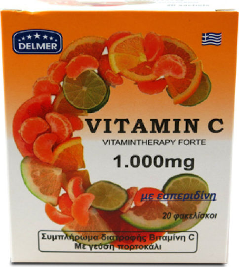 Medichrom Vitamin C Vitamin for Immune System Boost, Skin & Antioxidant Action 1000mg Orange 20 sachets