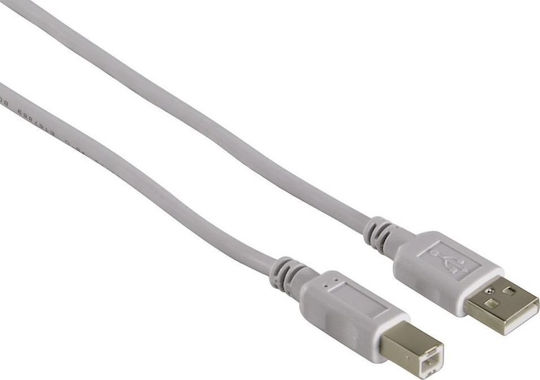 Powertech USB 2.0 Cable USB-A male - USB-B male Γκρι 1.5m (CAB-U073)