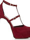 Sante Pumps mit Stiletto-Absatz & Riemchen Burgundisch