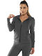 Women's Sweatshirt Jacket Hooded Anthracite